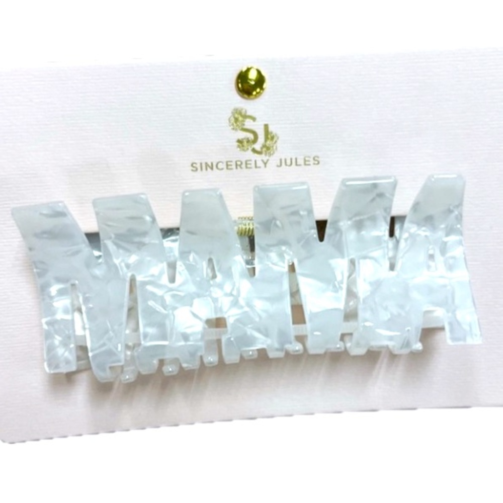NWT Sincerely Jules White MAMA Hair Clip